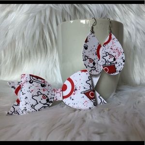 Mommy and me earring and bow set